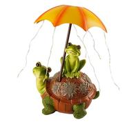 Giwnhvx Statue solaire de jardin, tortue, grenouille, statue d'extérieur, statue de jardin, tortue, décoration de pelouse, cadeau de pendaison de crémaillère