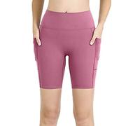 Giwnhvx Summer Ladies Yoga Shorts Double Side Pockets Sports Collants Seamless Fitness Shorts Rose L Code