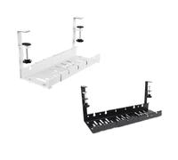 Giwnhvx Support de câbles pour bureau, plateau de gestion extensible, support pour prise de bureau d'alimentation, adaptateur multiprise 2 pièces