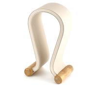 Giwnhvx Support de casque en cuir en forme de U pour casque de jeu sur PC, support d'étagère, blanc crème