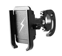 Giwnhvx Support de téléphone en aluminium pour guidon de moto réglable à 360° compatible avec téléphone portable de 4 à 6,8 pouces (noir)