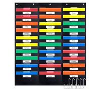 Giwnhvx Tableau de poche à 30 poches, 106,7 cm de large x 119,4 cm de haut, organiseur mural polyvalent pour salle de classe