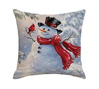 Giwnhvx Taie d'oreiller de Noël exquise carrée de Père Noël, décorations pour la maison, taies d'oreiller pour canapé, voiture, cadeau 45 x 45 cm