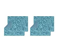 Giwnhvx Tapis de séchage des assiettes 4 pièces tapis de séchage absorbant pour séchage des assiettes lavables dans la machine à laver pour comptoir de cuisine grand (Blue Vine)