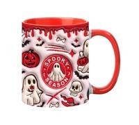 Giwnhvx Tasse à café 3D Halloween Tasse à café Espresso en céramique avec poignée tasse à thé spectrale de 350 ml pour table à manger scolaire SP-2