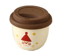 Giwnhvx Tasse à café en céramique avec couvercle en silicone - Tasse à thé portable élégante, résistante à la chaleur, antidérapante, pour l'extérieur et le bureau A
