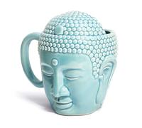 Giwnhvx Tasse à café Tathagata en forme de Bouddha Tasse en céramique facile à utiliser Vert