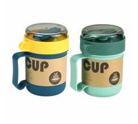 Giwnhvx Tasse portable pour petit déjeuner, avoine, céréales, noix, yaourt, tasse à collation, tasse à soupe, tasse à micro-ondes avec couvercle et cuillère pour outil de cuisine, facile à utiliser