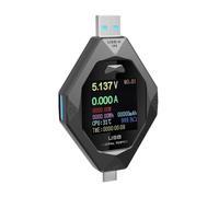 Giwnhvx Testeur numérique intelligent de type C, voltmètre, capacité de batterie, testeur de tension, charge rapide, détecteur de puissance