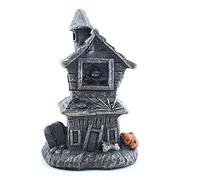 Giwnhvx TêTe de Crâne Maison HantéE avec LumièRe DéCorations de Toussaint Maison Citrouille Crâne Effrayant Cottage Artisanat DéCor à C