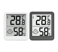 Giwnhvx Thermomètre hygromètre numérique LCD 2 pièces intérieur température humidité mètre capteur jauge station météo plastique + métal