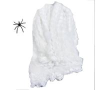 Giwnhvx Toile D'Araignée Lumineuse Fausse Araignée Blanche Extensible Toile D'Araignée Halloween Accessoires de Décoration d'horreur Intérieure
