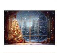 Giwnhvx Toile de fond de Noël 210 x 150 cm, motif sapin de Noël, flocon de neige, décoration de fête d'enfants, toile de fond pour photographie, D, facile à installer et à utiliser