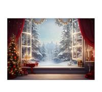 Giwnhvx Toile de fond de Noël 210 x 150 cm pour enfants, studio photo, toile de fond, C facile à utiliser