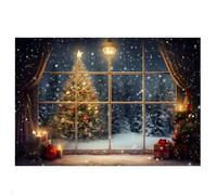 Giwnhvx Toile de fond de Noël 210 x 150 cm pour sapin de Noël flocon de neige décoration enfants photographie toile de fond, H facile à utiliser