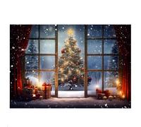 Giwnhvx Toile de fond de Noël 210 x 150 cm, sapin de Noël, flocon de neige, décoration pour enfants, toile de fond pour photographie, B facile à installer