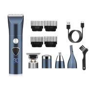 Giwnhvx Tondeuse à barbe électrique sans fil 5 en 1 pour homme - Kit de toilettage pour cheveux, moustache et nez - Facile à installer et à utiliser