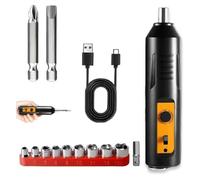 Giwnhvx Tournevis électrique, kit d'outils de réparation automatique avec lumière LED, tournevis magnétique sans fil rechargeable par USB A