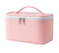 Giwnhvx Trousse de Maquillage Portable Voyage Sac CosméTique Fermeture éClair Sac Organisateur de Maquillage avec Pochette IntéRieure en Cuir PU Lavable éTanche-A
