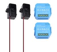 Giwnhvx Tuya Smart Life Lot de 2 compteurs d'énergie Production de puissance Consommation Moniteur de puissance bidirectionnel Prise en charge du contrôle par application