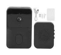 Giwnhvx Tuya Sonnette intelligente avec vision nocturne HD Interphone 2 voies WiFi Affichage en temps réel pour système de sécurité domestique Noir