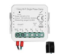 Giwnhvx Tuya WiFi 80A Pince monophasée solaire PV bidirectionnelle compteur d'énergie bidirectionnelle Contrôle par application, 1 gang
