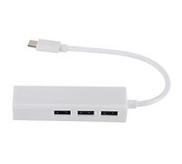 Giwnhvx TYPEC vers USB2.0 100GbE Concentrateur de Carte Réseau LAN Rj45 Adaptateur Réseau Ethernet 3 Port USB 2.0 Remplacement