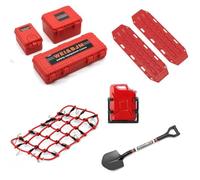 Giwnhvx Universal Lot de 8 pièces de décoration simulée pour valise, filet à bagages pour TRX4 SCX10 90046 1/10 RC Pièces de voiture Rouge