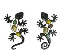 Giwnhvx Œuvre d'art Suspendue en Métal Gecko Décoration de Maison et de Jardin Statue Extérieure Décoration Animale