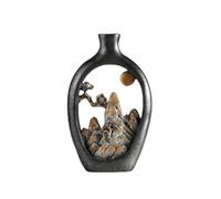 Giwnhvx Vase artistique en résine - Décoration de table - Décoration de la maison de luxe - Style chinois - Paysage de montagne - Décoration de vase, haute