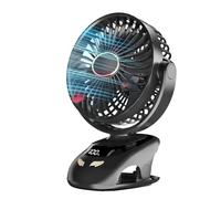 Giwnhvx Ventilateur de bureau petit avec clip, ventilateur avec clip USB personnel portable pour maison, bureau, lit de voyage, poussette, ventilateur d'extérieur, noir