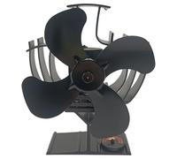 Giwnhvx Ventilateur de cheminée à bois alimenté par la chaleur à 4 pales pour cheminée/brûleur à bois, ventilateur à 60 degrés avec têtes secouantes