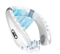 Giwnhvx Ventilateur de Cou avec Plaque de Refroidissement, Climatiseur de Cou, Fonctionne sur Batterie Rechargeable, Ventilateur de Refroidissement pour Femmes et