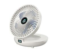 Giwnhvx Ventilateur de table pliable 2 en 1, climatiseur portable, ventilateur mural rechargeable avec 3 pour maison et bureau, blanc