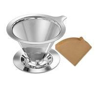 Giwnhvx Versez sur le filtre à café goutte à goutte lent avec 40 filtres en papier, versez sur la cafetière pour 1 à 2 tasses d'infusion,