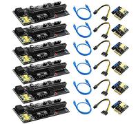 Giwnhvx Version 009S Plus PCI-E de 1 x 16 x USB3.0 Carte graphique Riser SATA3.0 de 60 cm avec LED Flash Bleu pour BTC Miner (6 pièces)