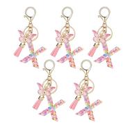 Giwnhvx X Type Lettre Pendentif Rose Mignon Initiale Porte-Clés Papillon Porte-Clés