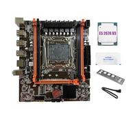 Giwnhvx X99E Carte mère + processeur E5 2678 V3 + support de graisse thermique 4 DDR4 RECC RAM Gigabit LAN carte PCIEX16 NVMe carte mère de bureau
