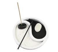 Giwnhvx Yin et Tai et Huit Diagrammes Sand Table Noir et Blanc Paysage Rond pour la DéCoration de Bureau à Domicile