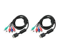 Giwnhvx Ypbpr Lot de 2 câbles AV 5 fils pour PS2//Slim HDTV-Ready TV HD Noir 1,8 m