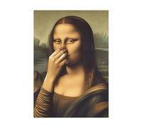 Giwoatln Poster, Tableau De La Joconde Poster Mona Lisa Humour, Décoration Murale Pour Salle De Bains, Parodie De La Mona Lisa, Décoration Murale Ironique Pour Salles De Bain, Toilettes D'invités