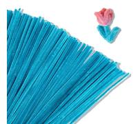 Giwrmu Lot de 100 cure-pipes en chenille - Turquoise - Nettoyeurs de tuyaux - Fournitures artisanales - Nettoyeurs de tuyaux colorés pour projets créatifs faits à la main