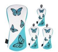 Giwuence Housses De Tête pour Clubs De Golf - 4 Pièces avec Motif de Broderie en Forme de Papillon,Housse De Tête De Club Facile À Enfiler | pour Hommes, Petit-ami, Grand-père, Amateurs De Golf en