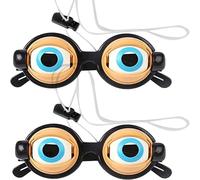 Giwuence Lunettes Amusantes | 2 Pièces Lunettes Qui Clignent De L'œil | Clignement D'œil Globe Oculaire Lunette Glasses | pour Fête Costumée, Anniversaire, Photographie, Jeu De Rôle, Jours À Thème