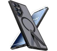 Giyer Coque de protection magnétique pour Samsung Galaxy S25 Ultra 5G avec film de protection d'écran - Coque de protection pour MagSafe - Translucide mat rigide - Anti-chocs - Pour Samsung Galaxy S25