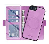 Giyer Étui de protection pour iPhone 7/8/SE 2020, avec film de protection, 2 en 1, amovible, en cuir synthétique, fonction support, compartiment pour cartes, magnétique, pour iPhone 7/8/SE 2020