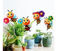 Giyiprpi Lot de 4 piquets décoratifs en métal colorés pour jardin, pelouse, porche, allée, patio, pot de fleurs, 30,5 cm