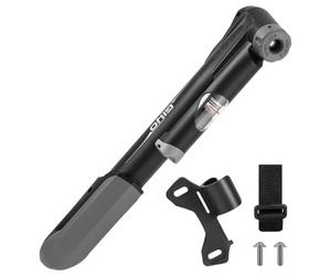 GIYO GP-41CP Mini pompe à vélo avec support de cadre télescopique et vis, mini pompe en plastique pour toutes les valves, pas de commutation ou d'adaptateurs nécessaires