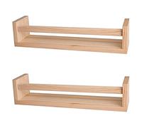 Giyofom BibliothèQue 2 PièCes, éTagèRe Murale Flottante en Bois Naturel pour Enfants, éTagèRes de Chambre d'enfant pour Mur, DéCor de Salle de Bain, éTagèRe à éPices de Cuisine