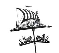 Giyofom Girouette en métal vintage - Bateau pirate - Indicateur de direction du vent - Pour décoration de toits de jardin, couplage en plein air